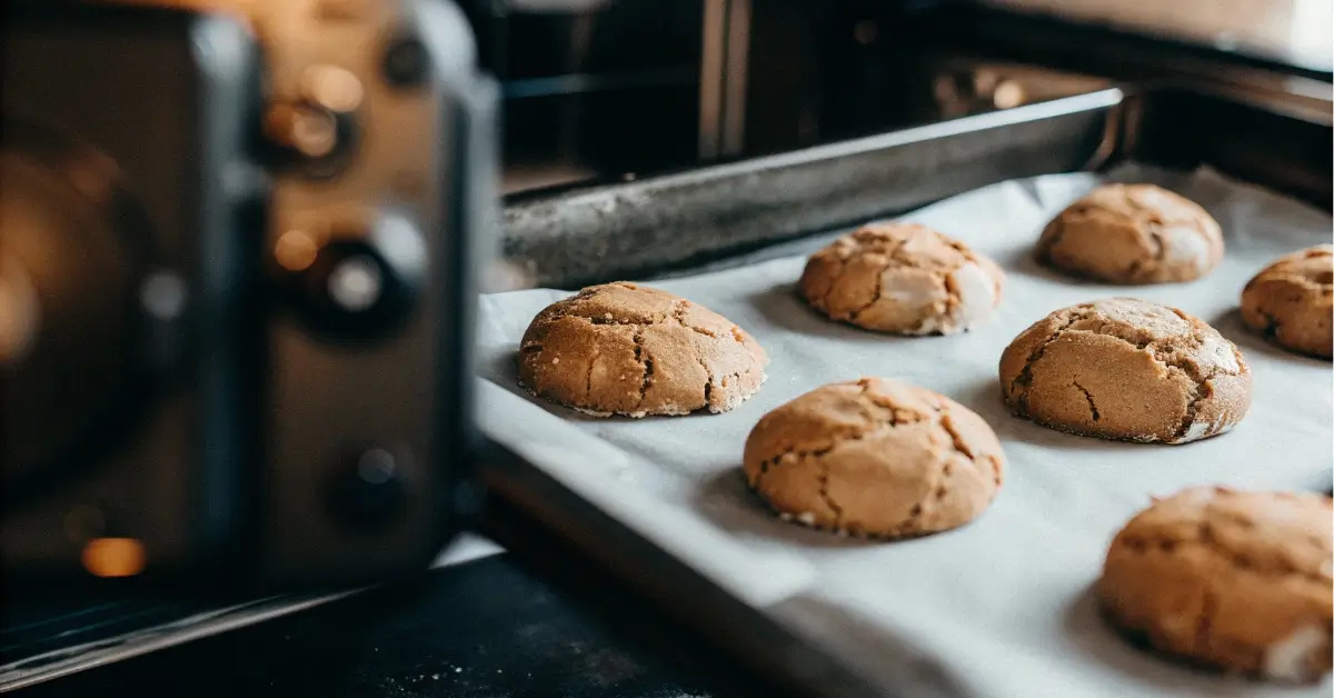 Gluten-free almond cookies fresh from the oven