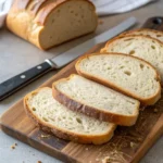 Sliced sourdough sandwich bread with tight crumb