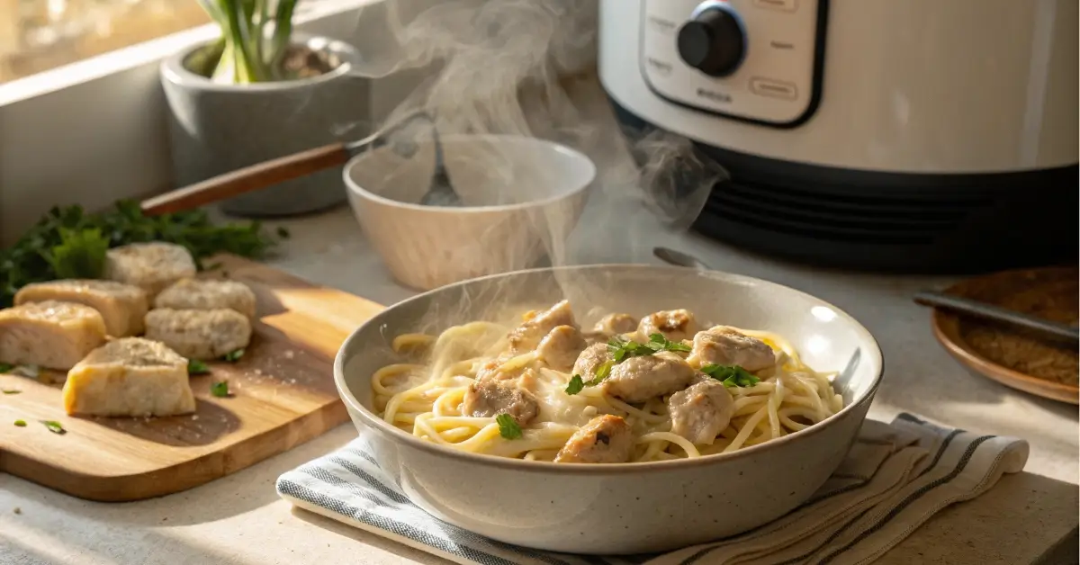creamy chicken alfredo in ninja instant pot recipe