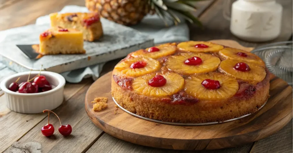 pineapple upside down cake made with cake mix