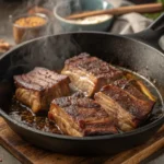 searing beef short ribs in cast iron skillet