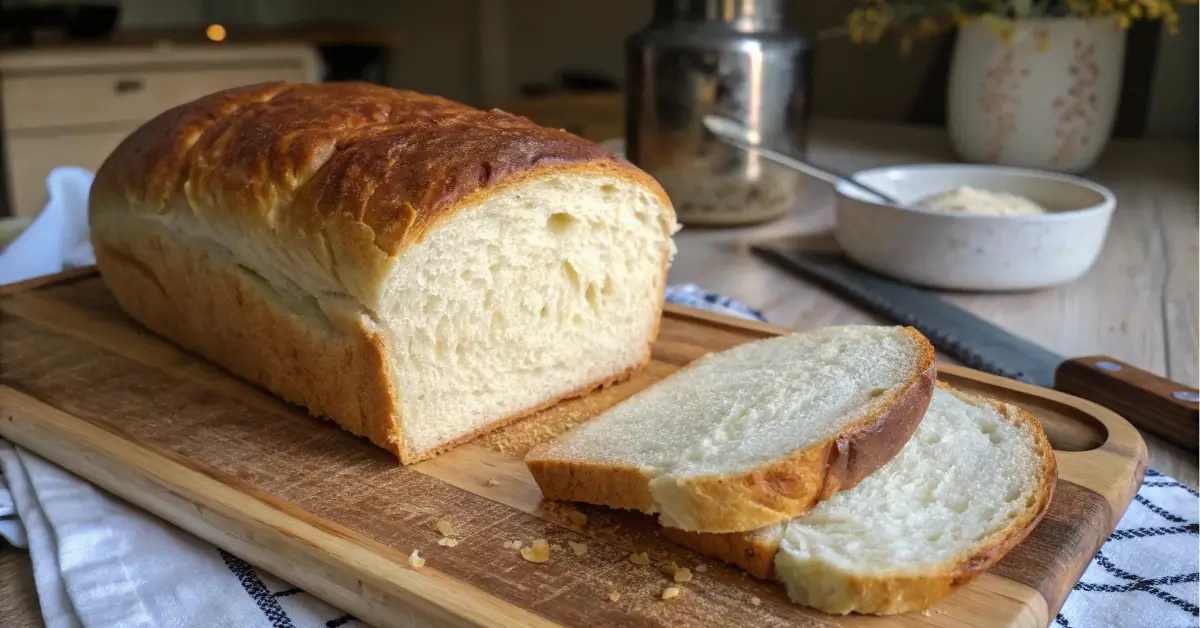 soft sourdough sandwich bread freshly sliced loaf