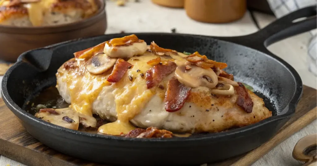 Alice Springs Chicken loaded with bacon, cheese and honey mustard