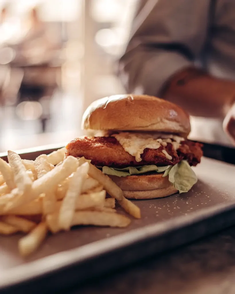 Chick-fil-A sauce on burger and fries