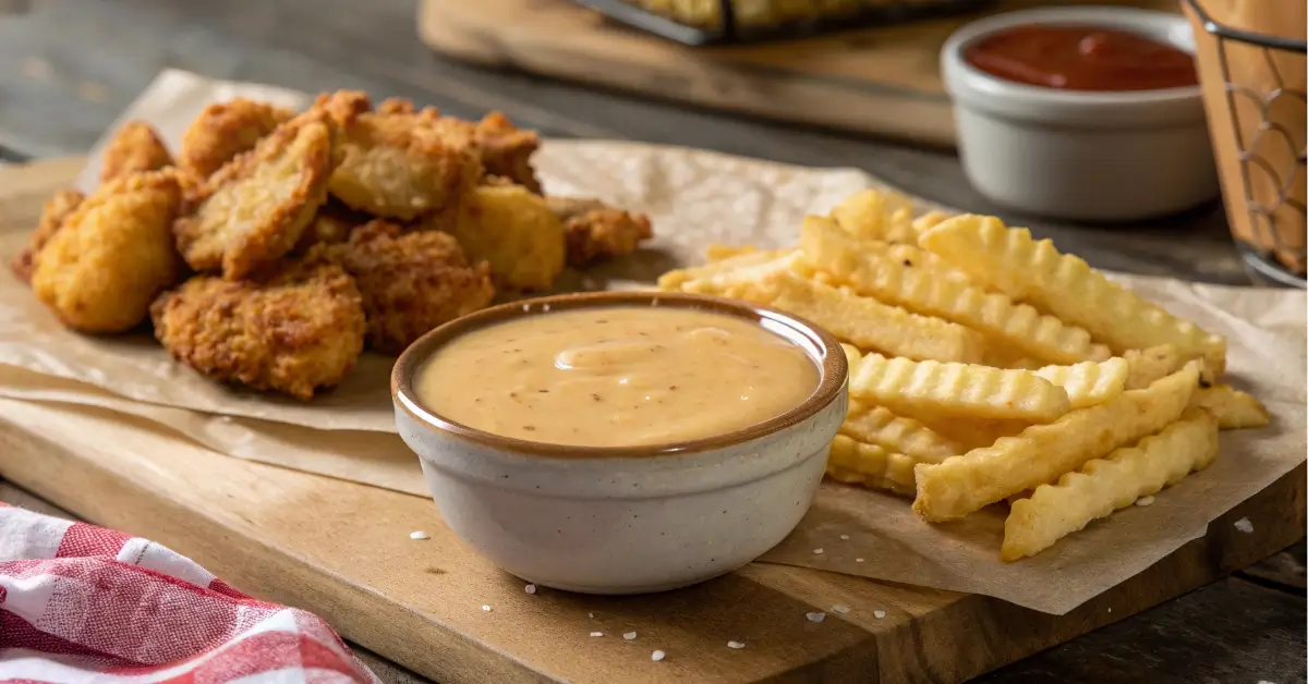 Homemade Chick Fil A sauce recipe in a dipping bowl