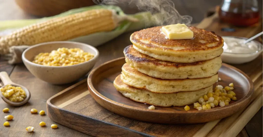 Johnny Cakes served warm with butter and cornmeal