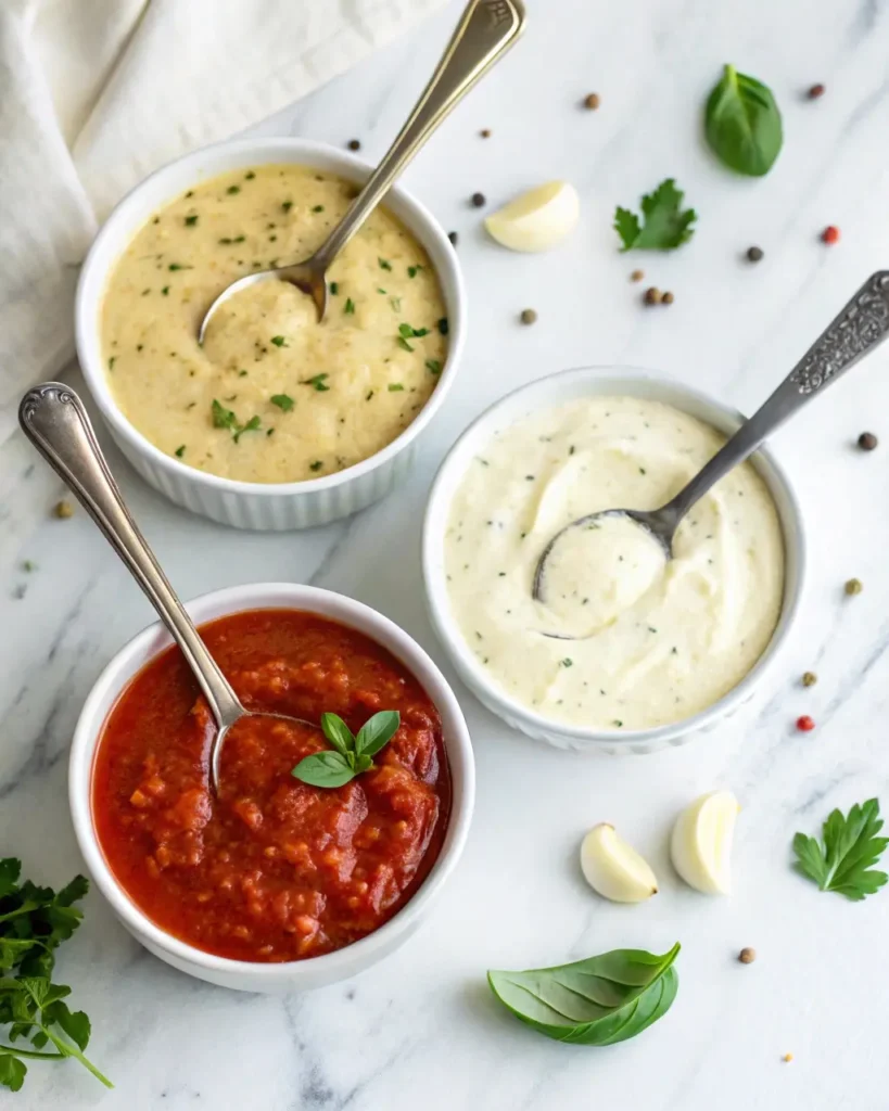 Sauce options for steak pasta recipe