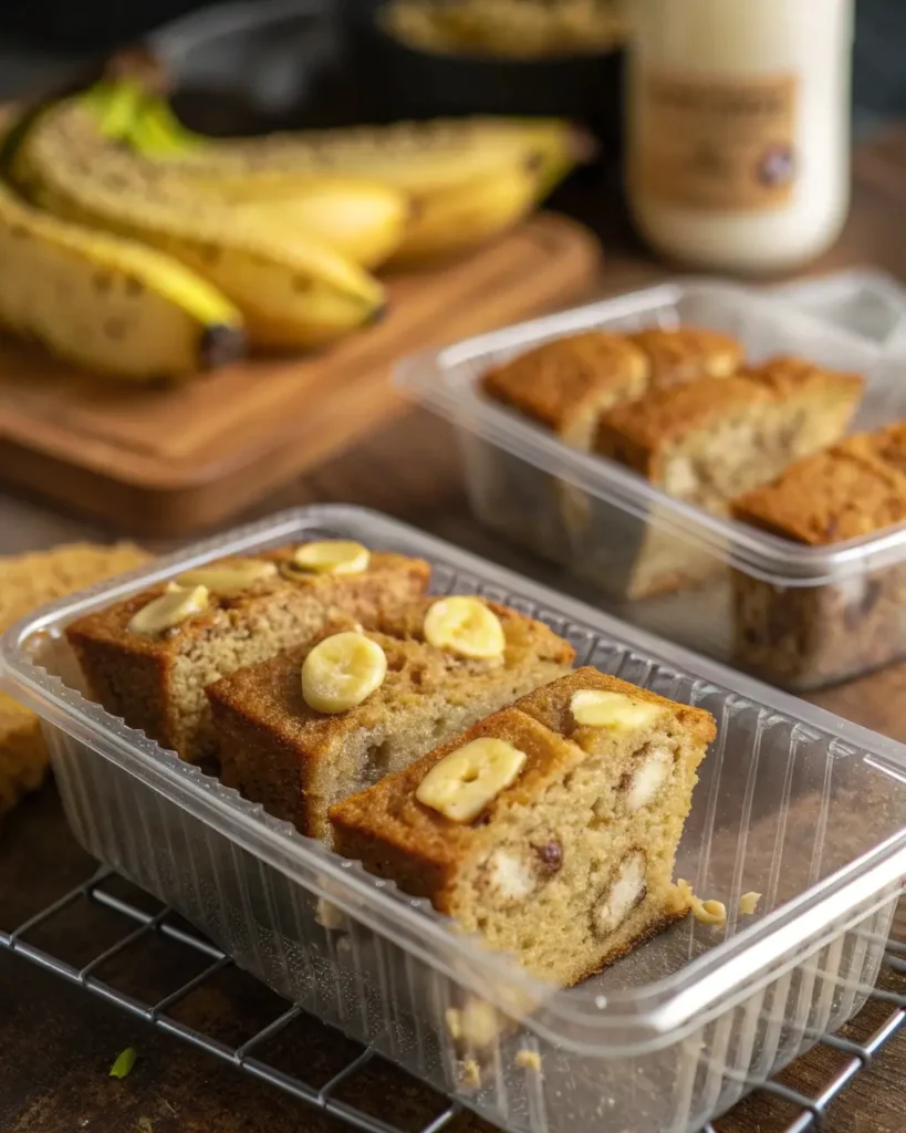 Storing banana cake made with banana cake mix
