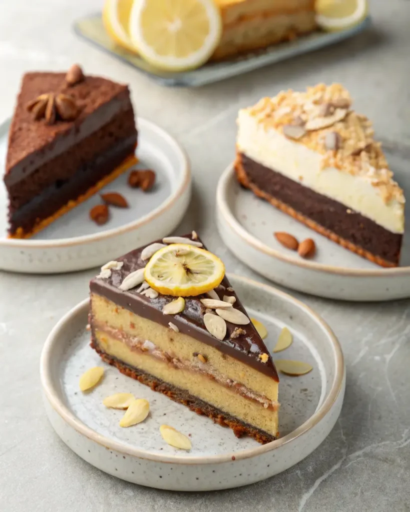 almond cake recipe with almond meal in three flavors