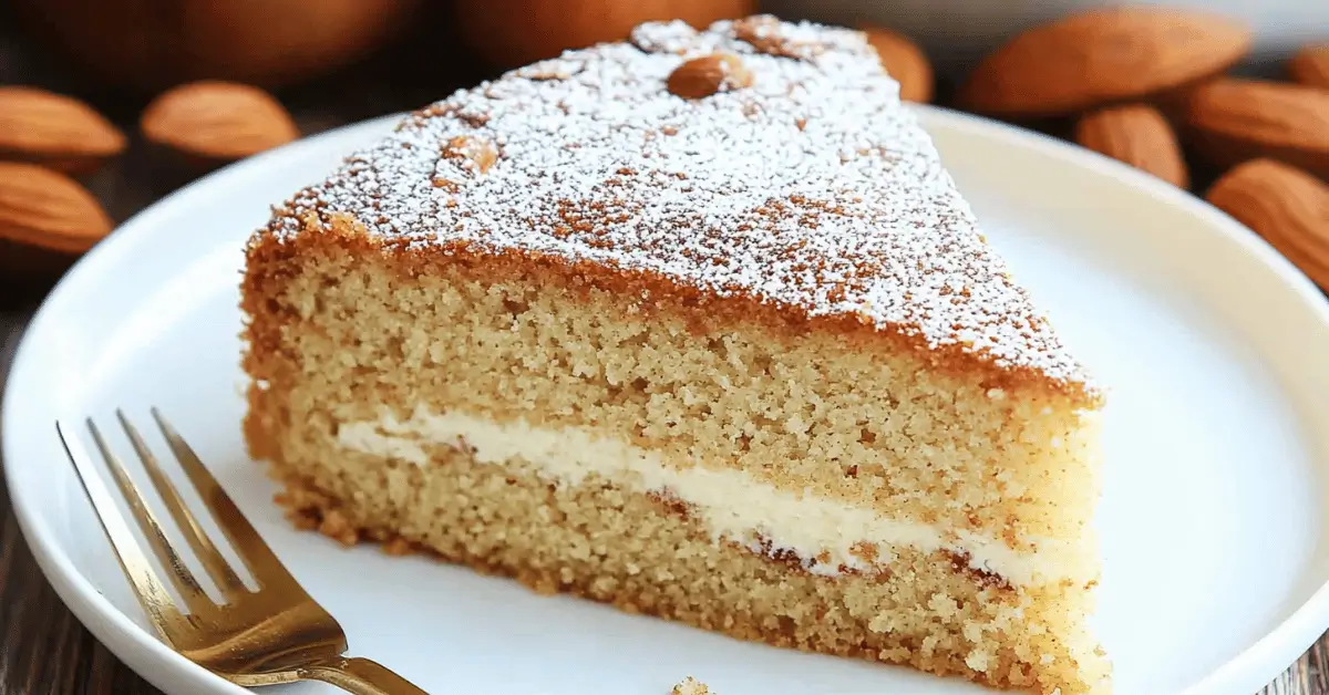chocolate almond powder cake with ganache