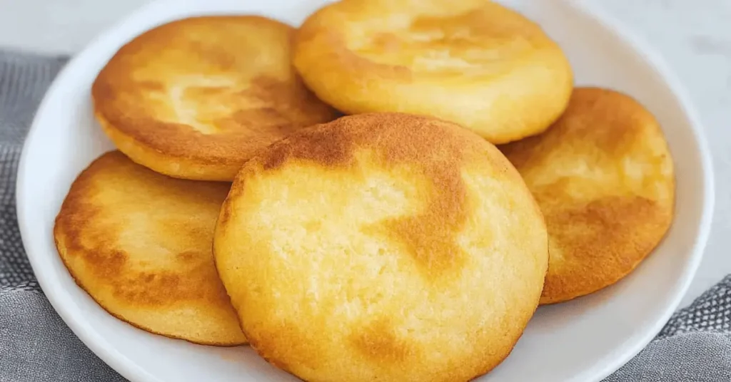 Caribbean Johnny Cake fresh and golden brown fried on a rustic plate