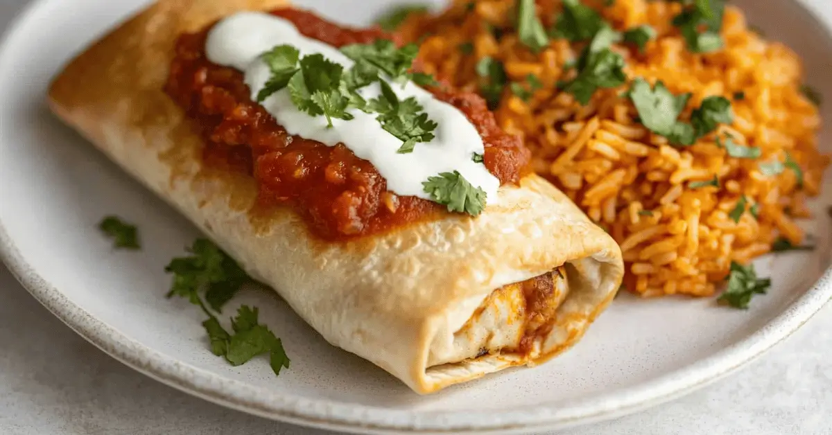 crispy chimichanga with beef and cheese