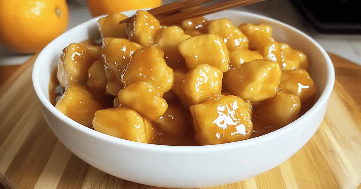 Panda Express orange sauce in a bowl