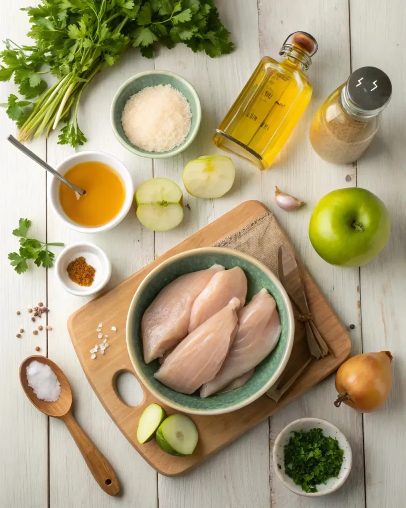 Ingredients for apple and honey-glazed chicken tenders recipe