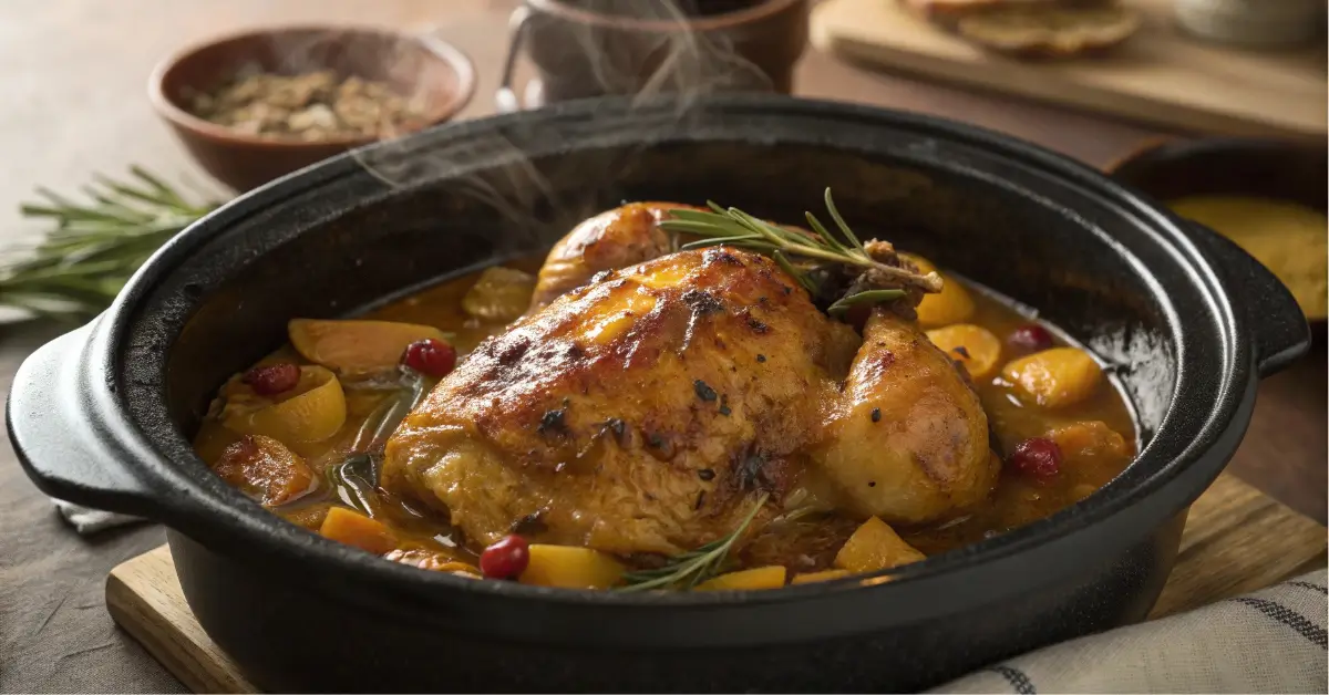 Jezebel chicken crockpot recipe with sweet and spicy sauce