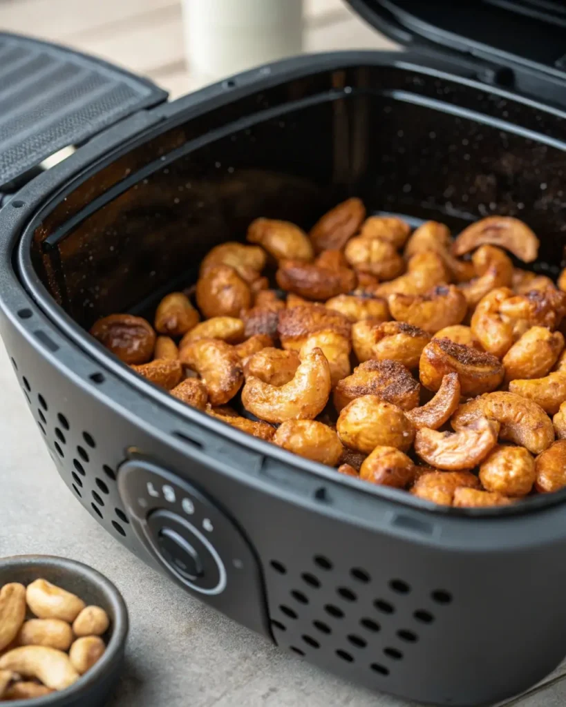air fryer candied cashews cooking