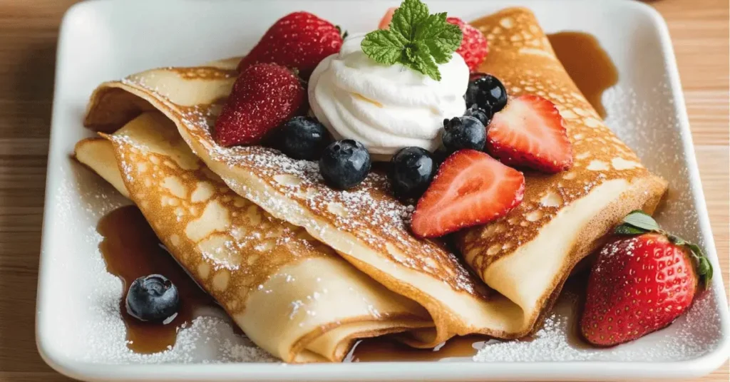 almond flour crepes with fresh berries