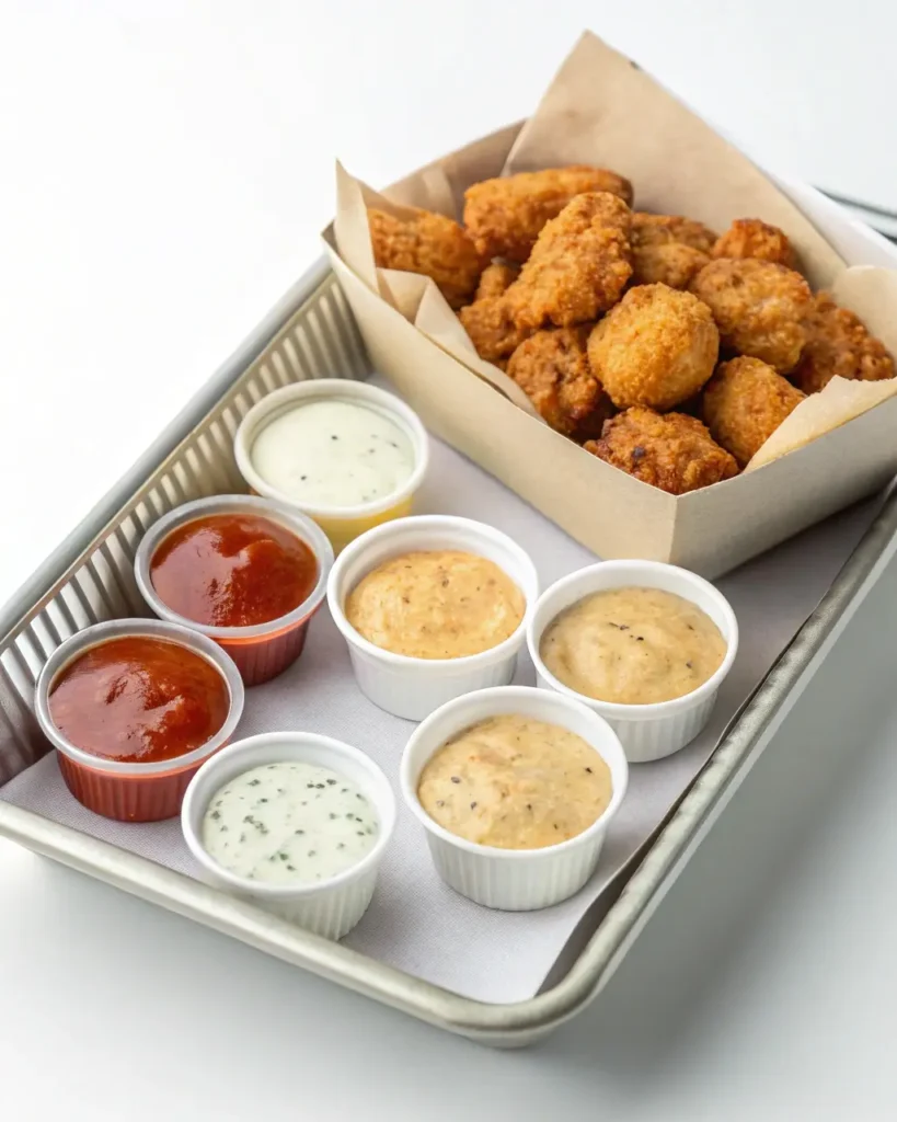 chicken bites with dipping sauces
