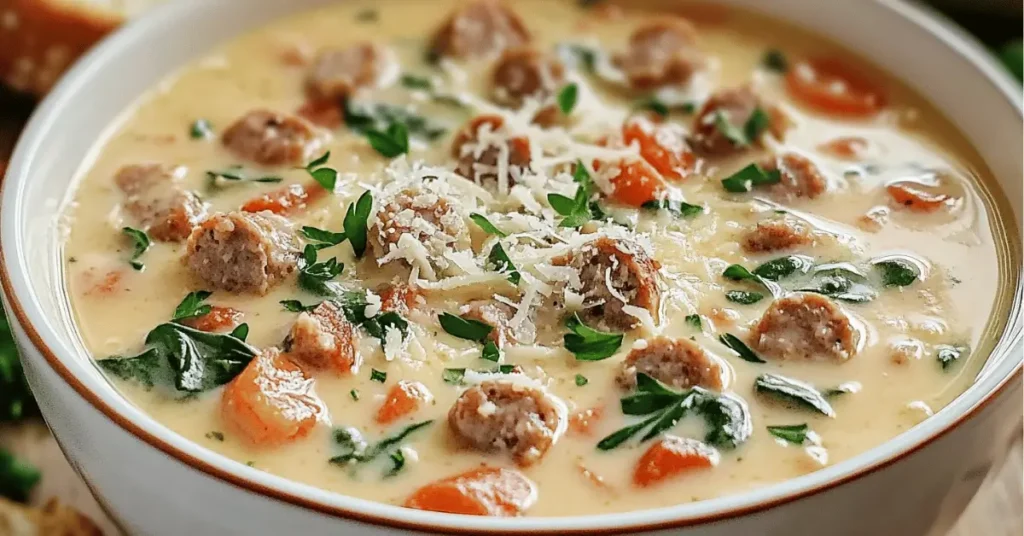 creamy parmesan italian sausage soup