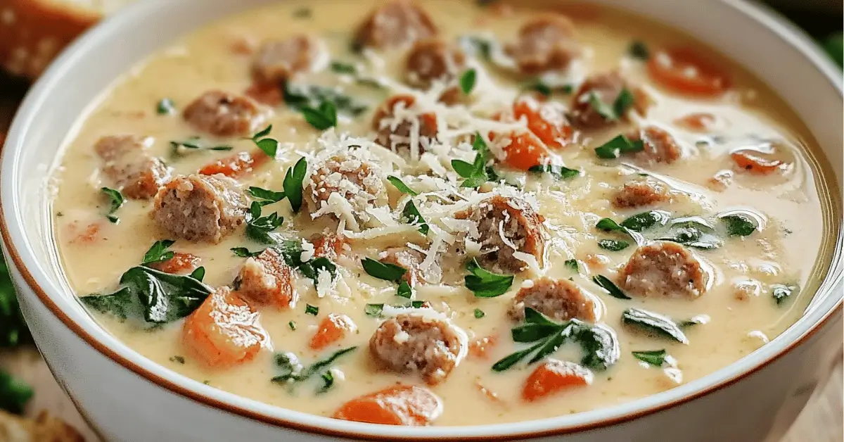 creamy parmesan italian sausage soup