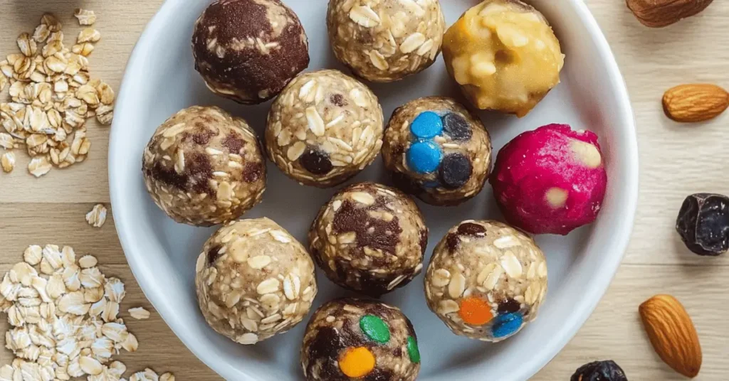 Ghost protein balls on marble counter