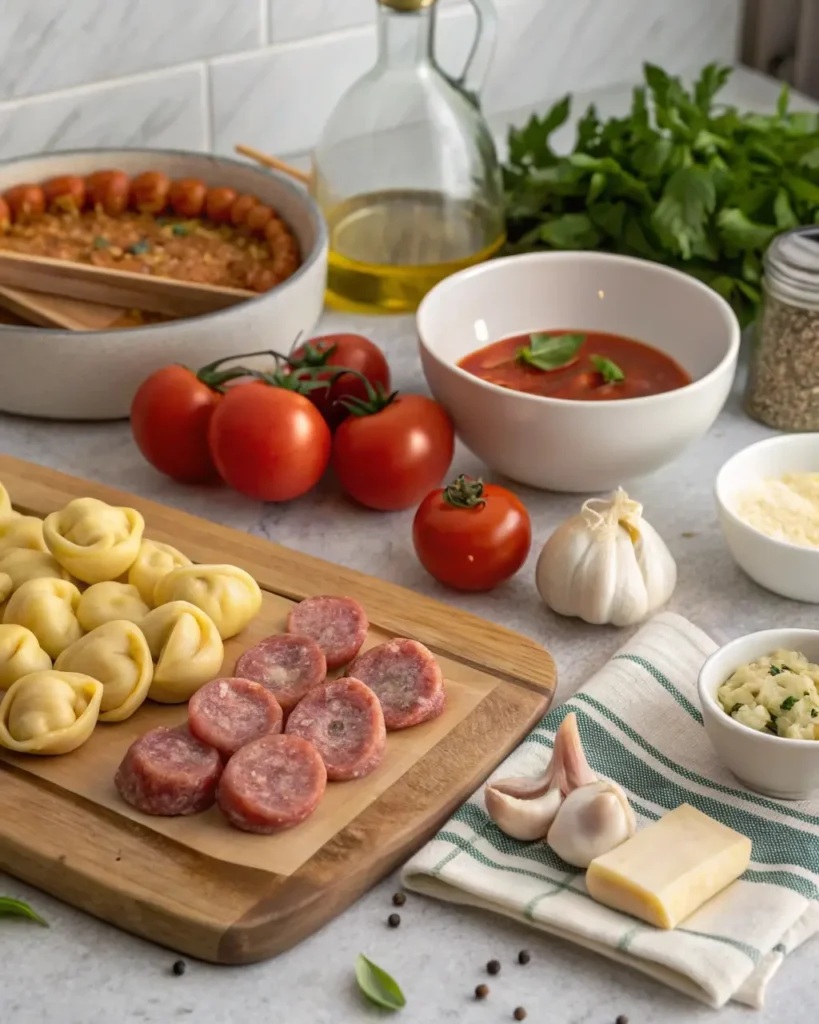 ingredients for sausage tortellini soup
