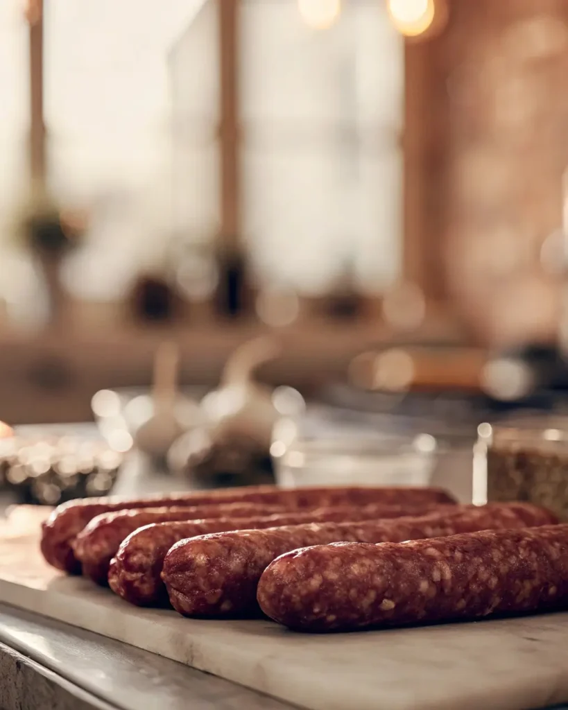 ingredients for summer sausage including beef and spices