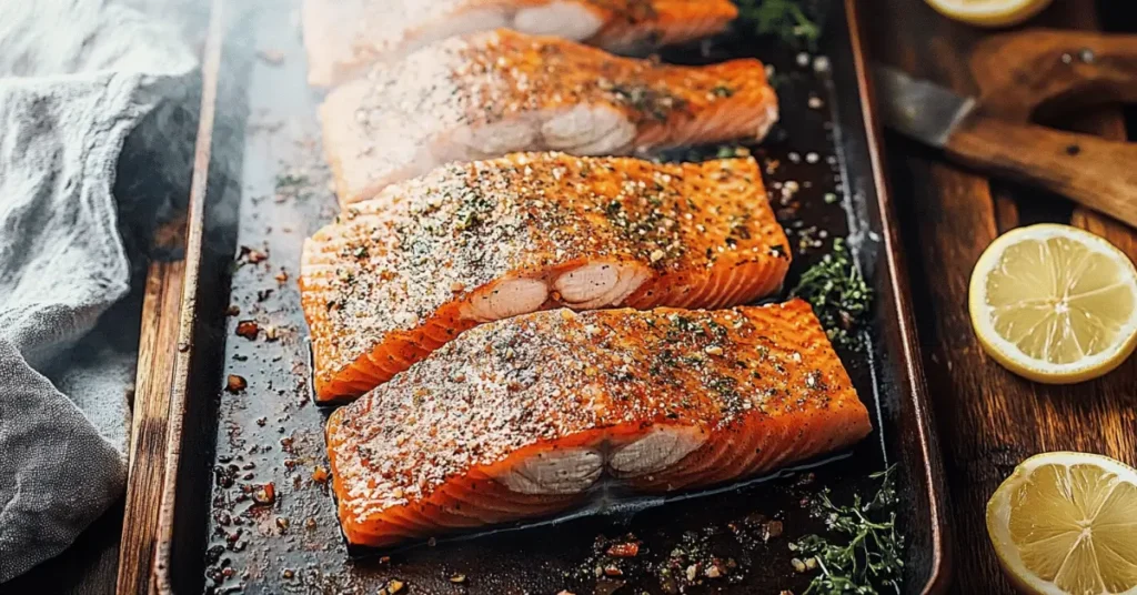 Hot-smoked salmon at 120°F internal temperature