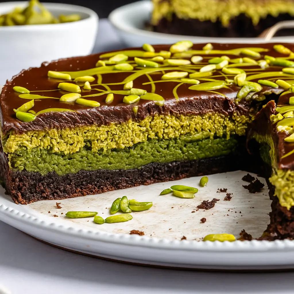 Dubai Chocolate Cake baking process