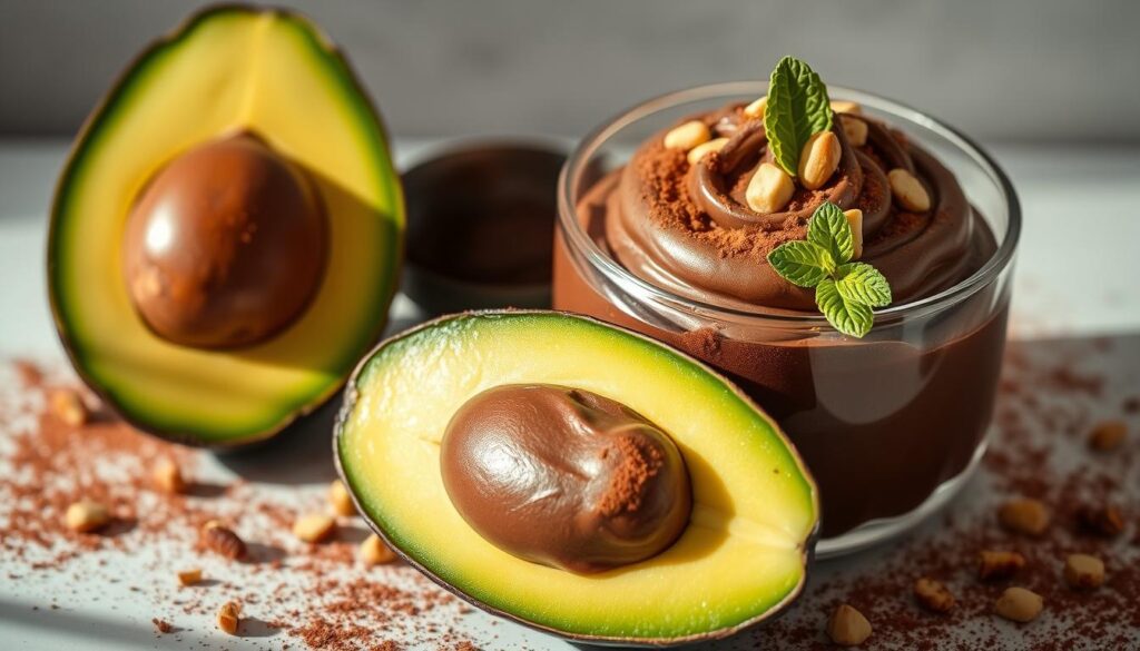 Healthy dessert avocado chocolate mousse