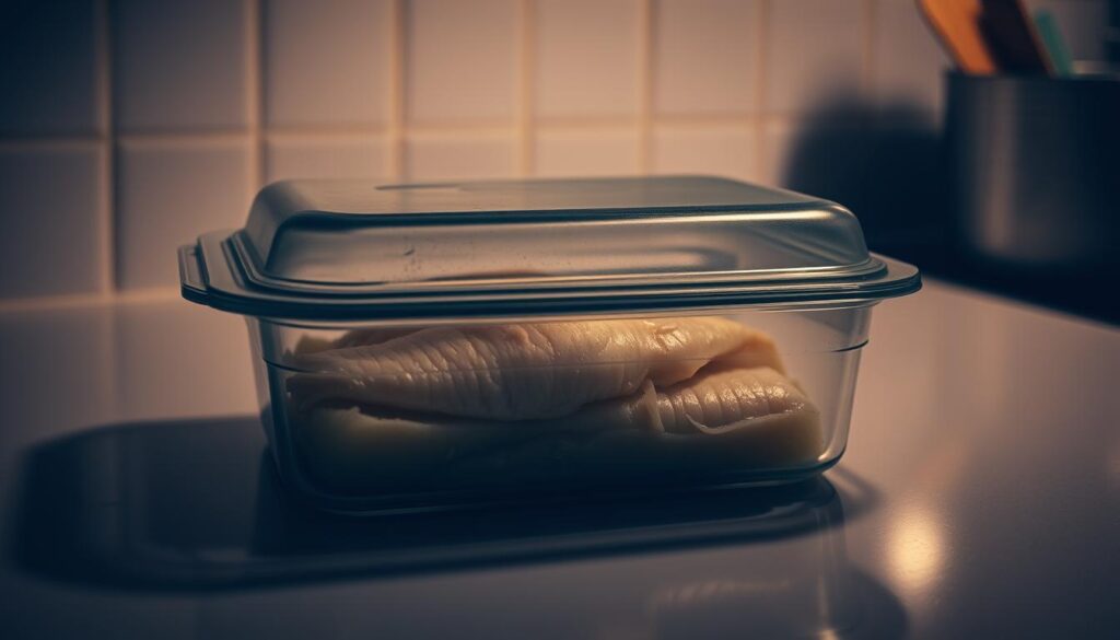 Leftover baked flounder storage