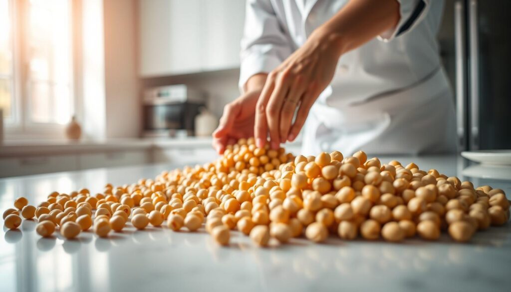 preparing chickpeas