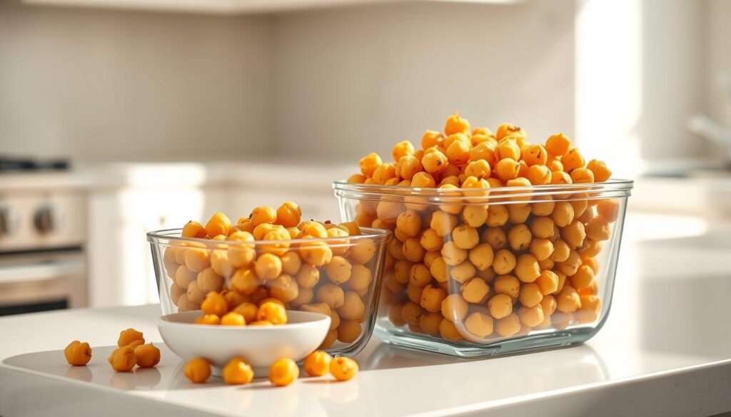 storing snacks and leftover chickpeas