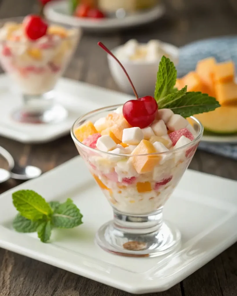 Ambrosia Salad Recipe Served in Individual Cup