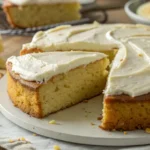 Banana cake using yellow cake mix with cream cheese frosting