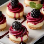 Berry Cheesecake Bites served with fresh berries on a platter