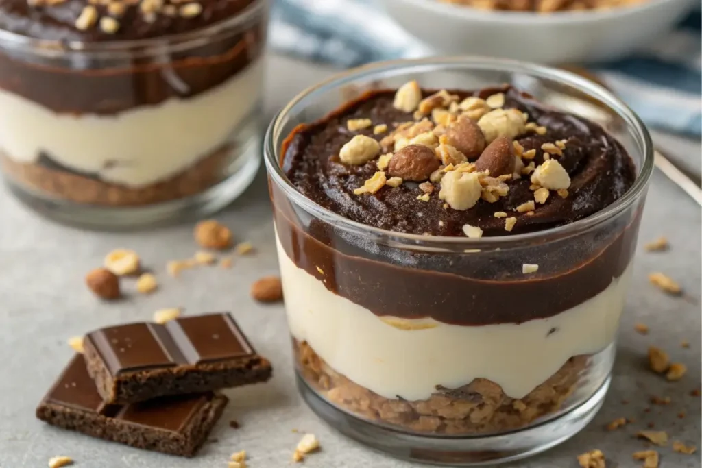 Chocolate Hazelnut Mascarpone Cups in dessert jar