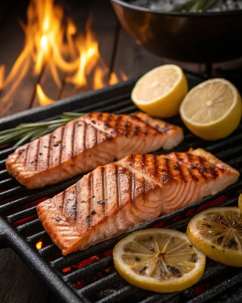 Grilled salmon fillets with lemon - salmon dinner recipes