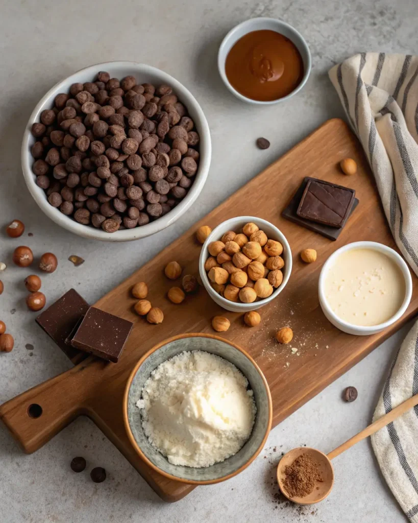 Ingredients for Chocolate Hazelnut Mascarpone Cups