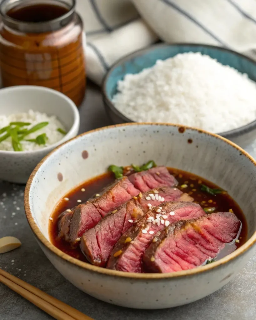 Marinating beef for beef ho fun with soy and cornstarch