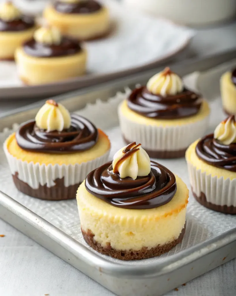 Mini Heavenly Boston Cream Pie Cheesecakes