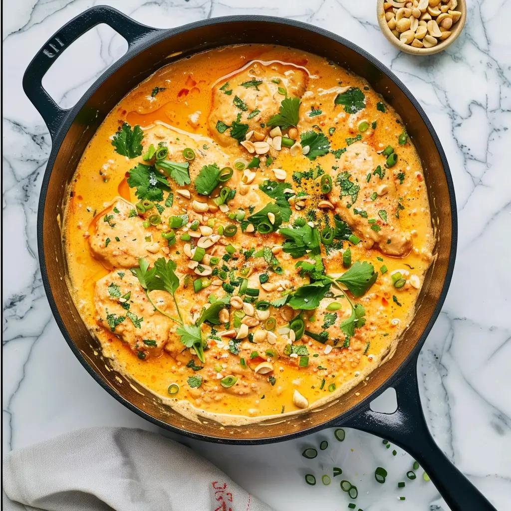 Skillet seared coconut lime chicken cooking