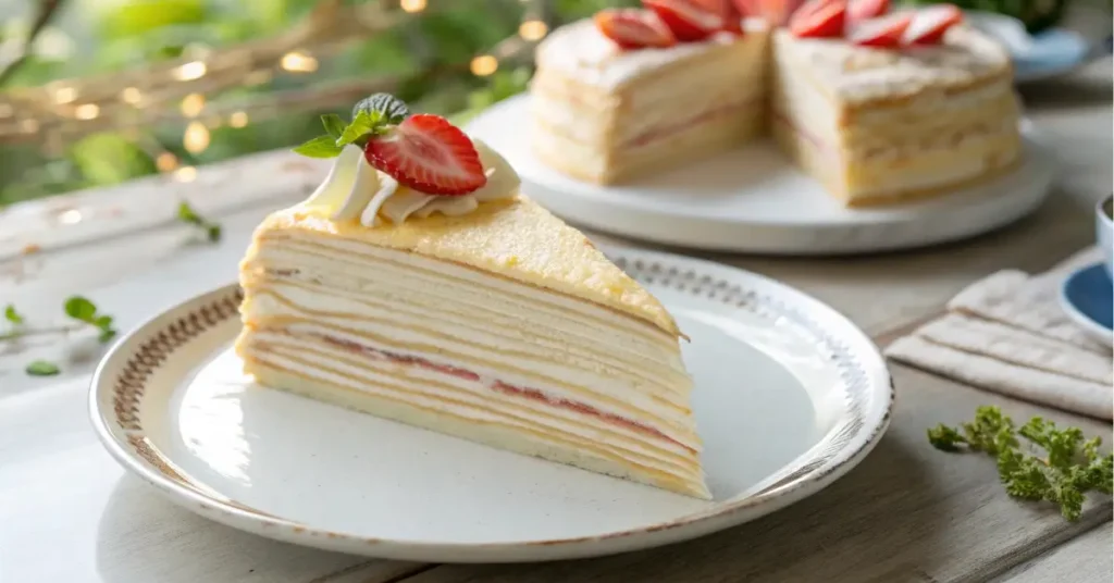 crepe cake layered dessert close-up