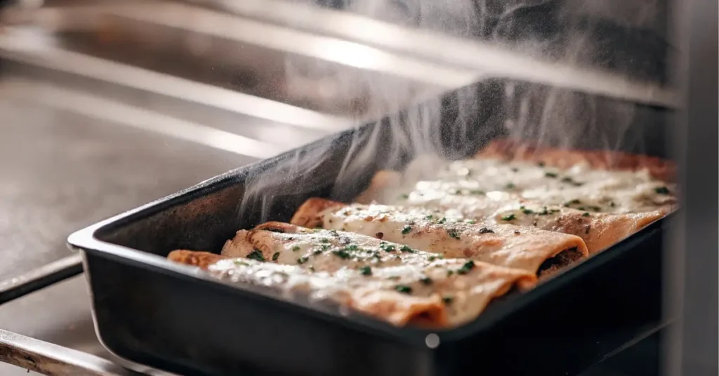 how long to cook enchiladas with bubbling cheese and golden topping