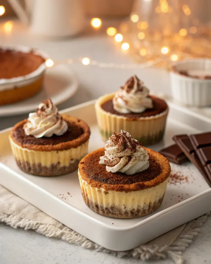 mini tiramisu cheesecakes in cupcake liners
