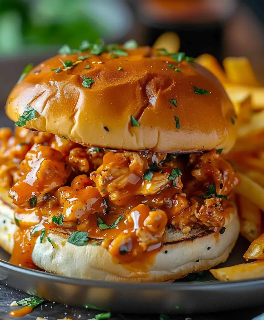 Cajun Chicken Sloppy Joes served