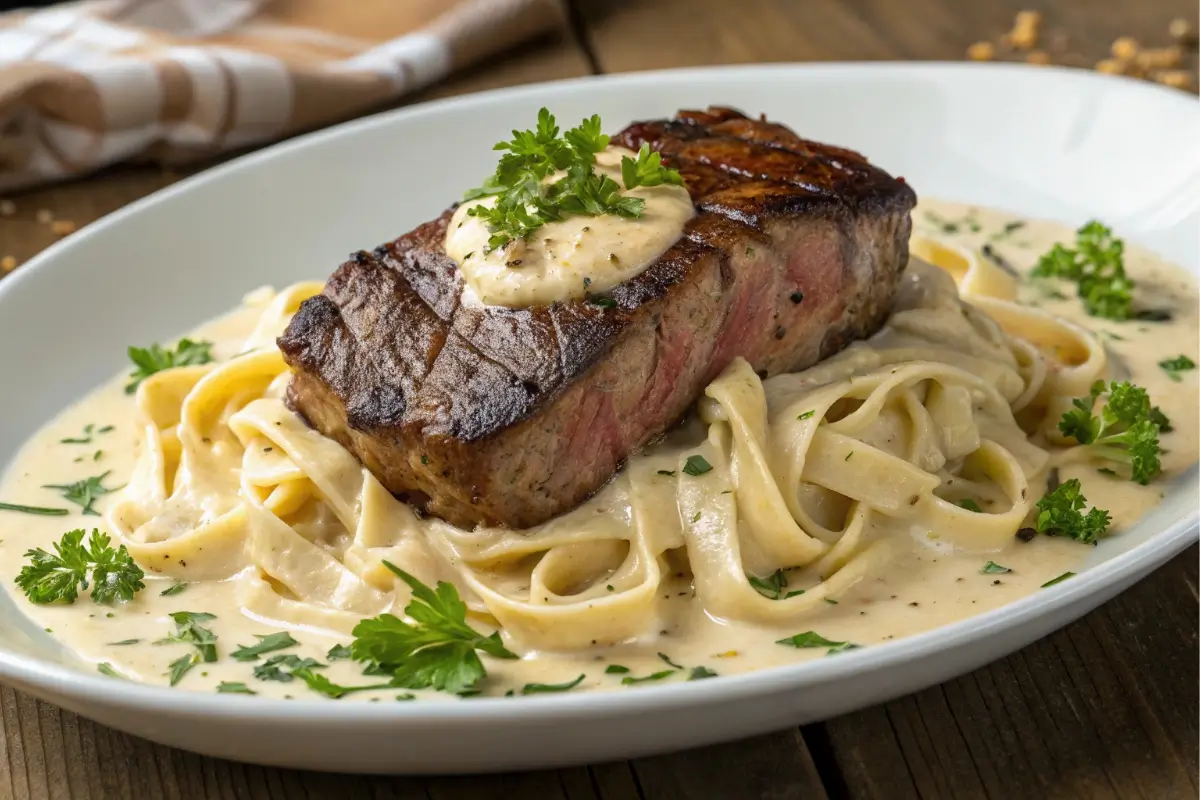 Creamy steak and pasta dishes with ribeye and Alfredo sauce