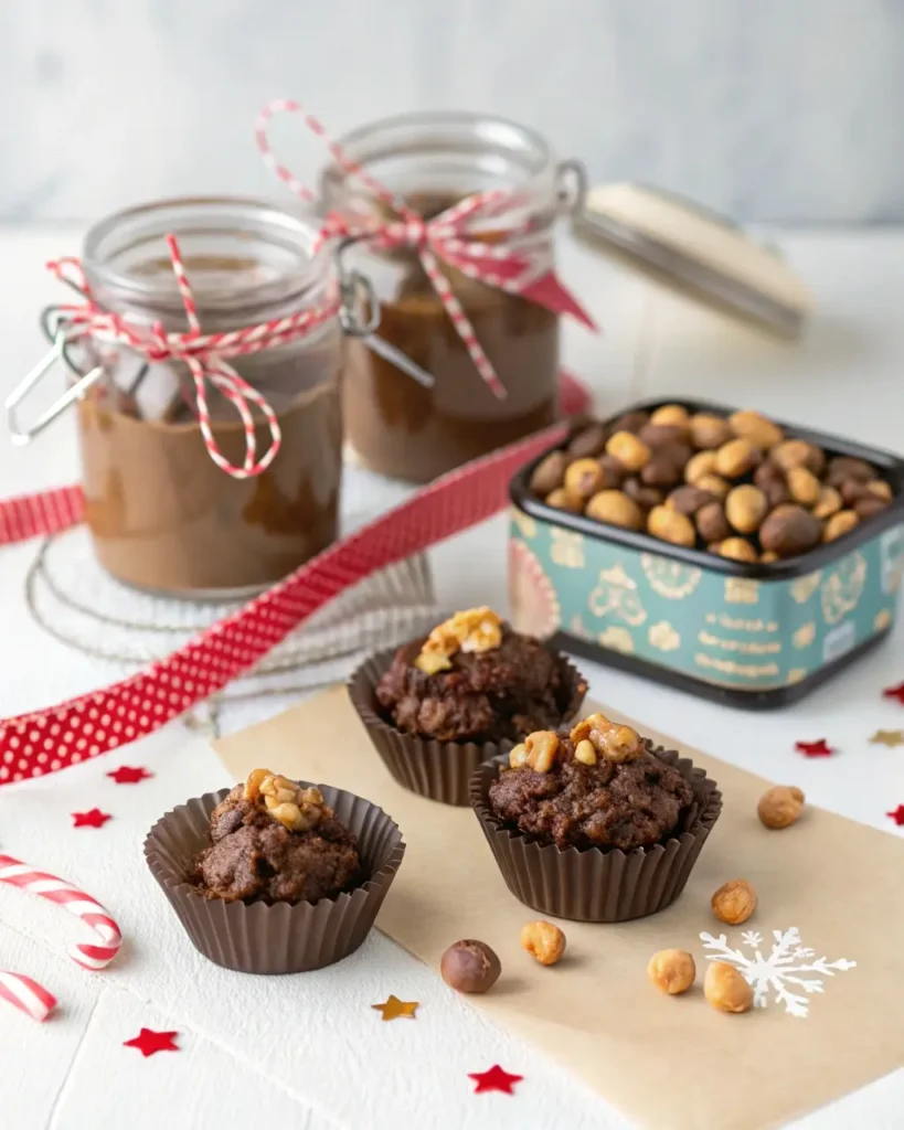 Crock Pot Chocolate Peanut Clusters packaged for gifting