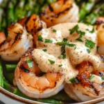 Grilled Shrimp Bowl with Asparagus & Creamy Garlic Sauce