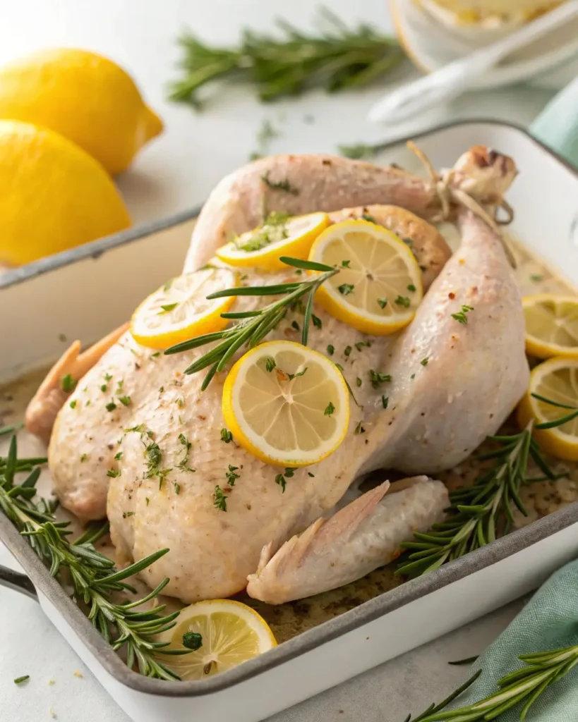 Seasoned air fryer whole chicken ready to cook
